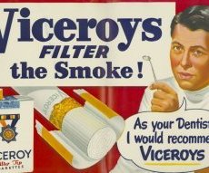 Advertisers incorporated a wide range of trusted authority figures, including health professionals, to market products for tobacco companies, such as this 1949 ad produced for the Brown & Williamson Tobacco Corporation